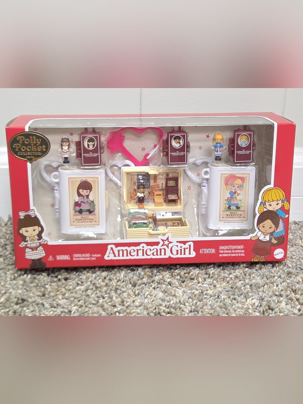Polly Pocket x American Girl Dolls Playset 3pk with Keychain 🚨📈 Rare